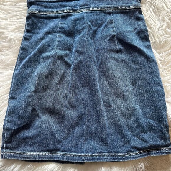 Levis Girls Size 6 Blue Dress Boho Farm Button Jean Chambray Distressed - Picture 11 of 11